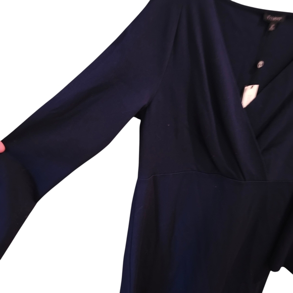 New Talbots Ponte Navy Long Sleeve Dress with Criss Cross Top - Picture 4 of 6